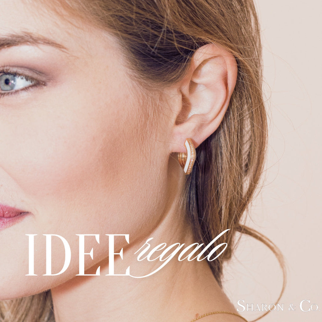 Orecchini smalto e brillanti