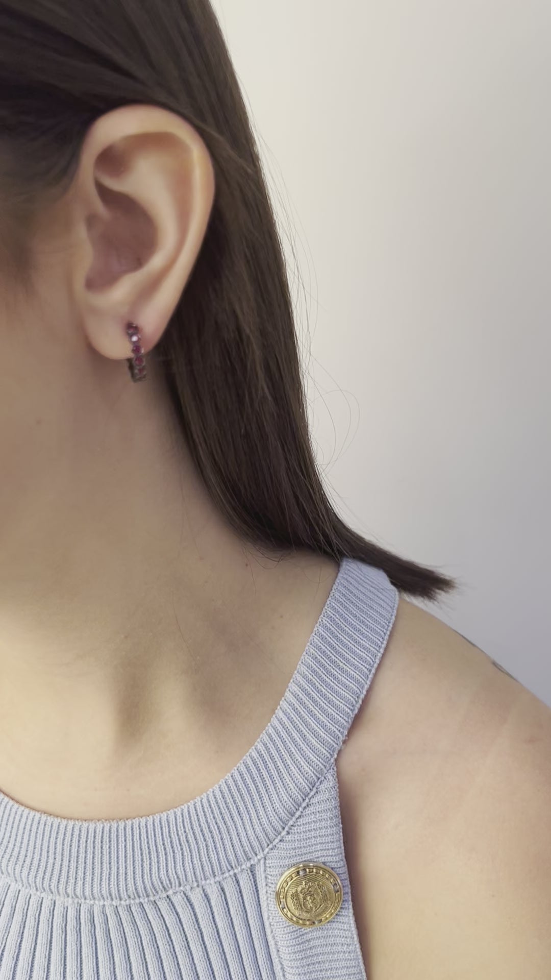 Orecchini cerchietto rubini