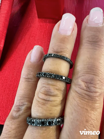 Fedina oro bianco con brillanti neri misura piccola